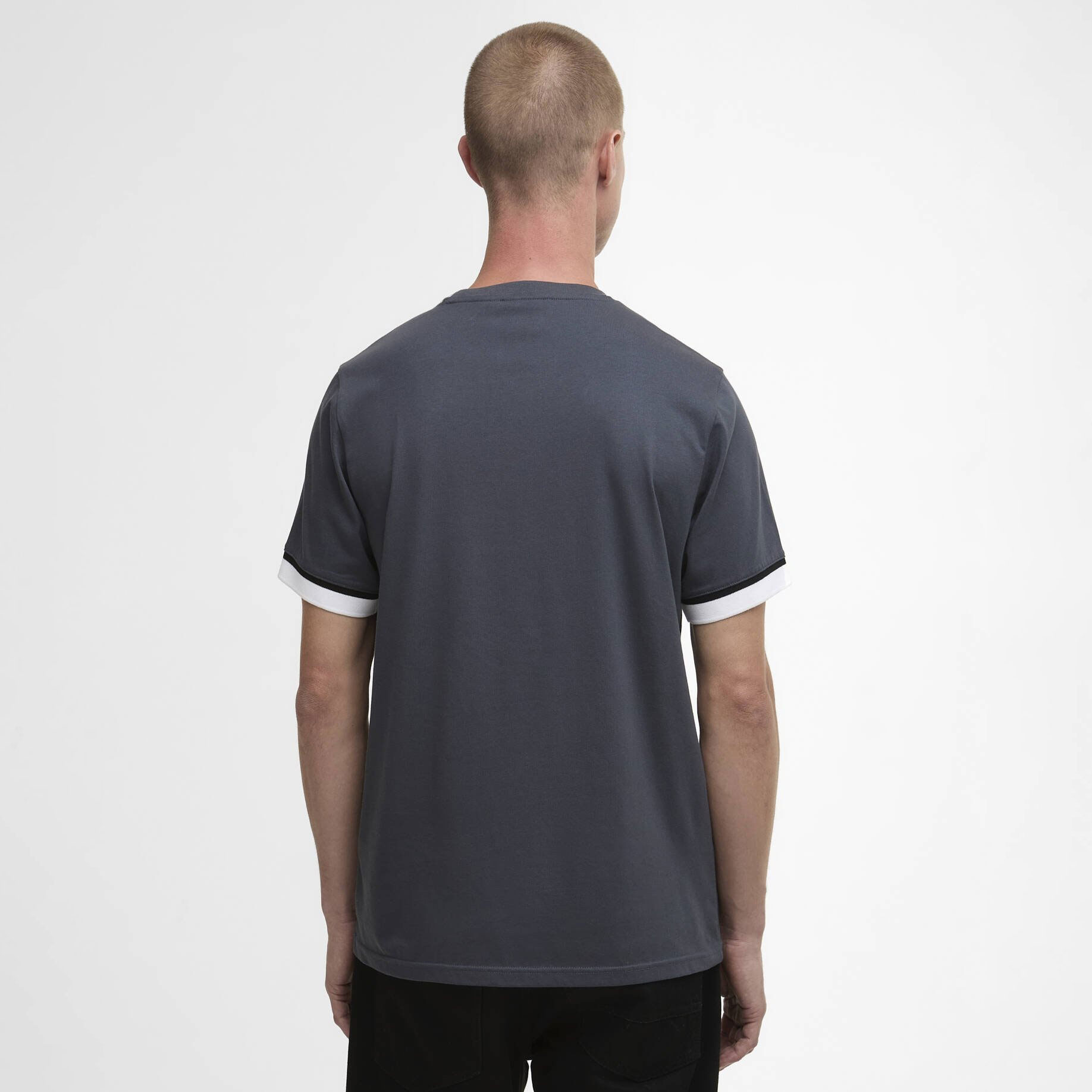 Barbour International Deep Cuff Evan Tipped Tee - Storm Grey