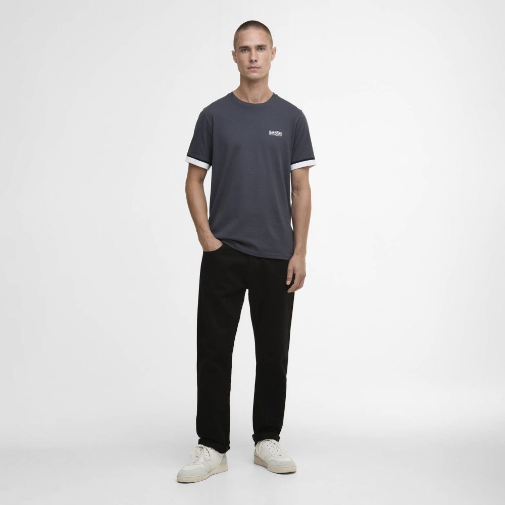Barbour International Deep Cuff Evan Tipped Tee - Storm Grey