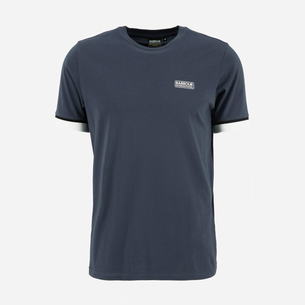 Barbour International Deep Cuff Evan Tipped Tee - Storm Grey Barbour International Deep Cuff Evan Tipped Tee - Storm Grey
