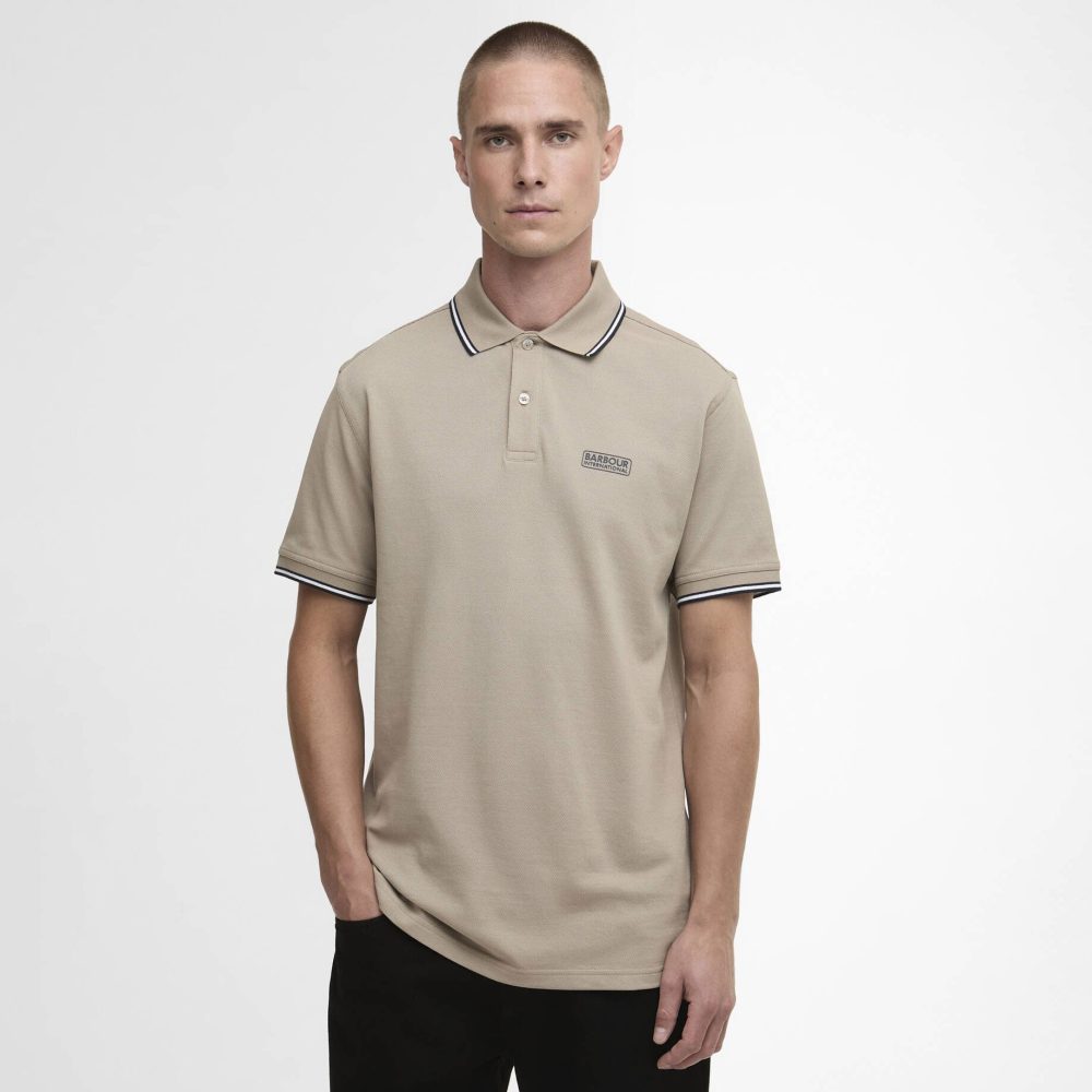 Barbour International Evan Tipped Polo - Concrete