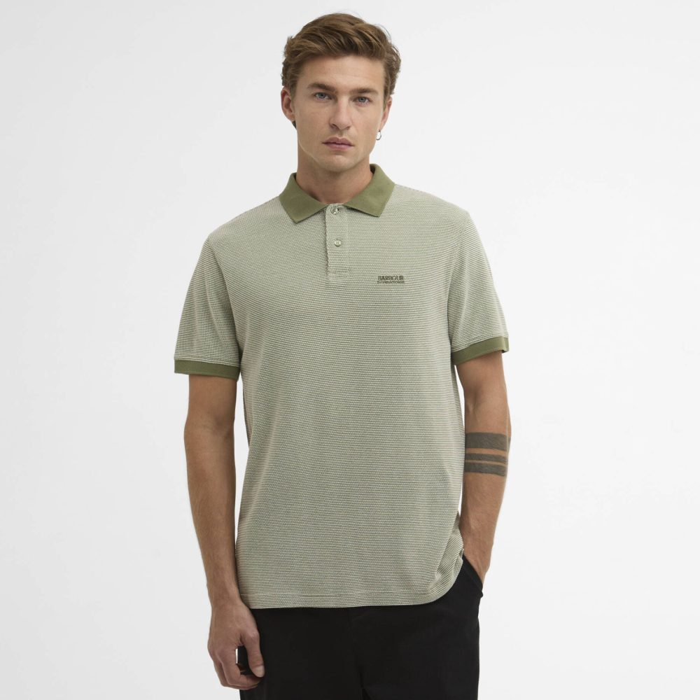 Barbour International Halls Textured Polo - Burnt Olive Barbour International Halls Textured Polo - Burnt Olive