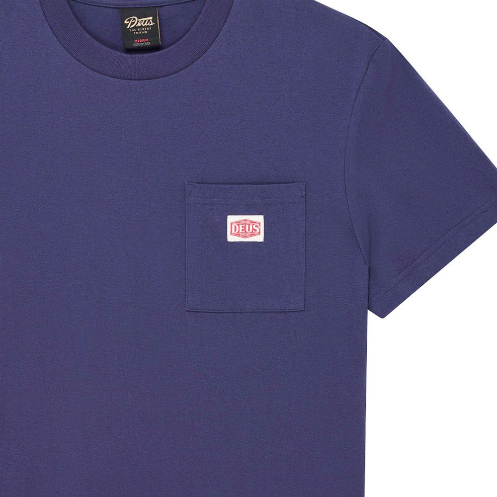 Deus Ex Machina Parts & Service Pocket Tee - French Blue Deus Ex Machina Parts & Service Pocket Tee - French Blue