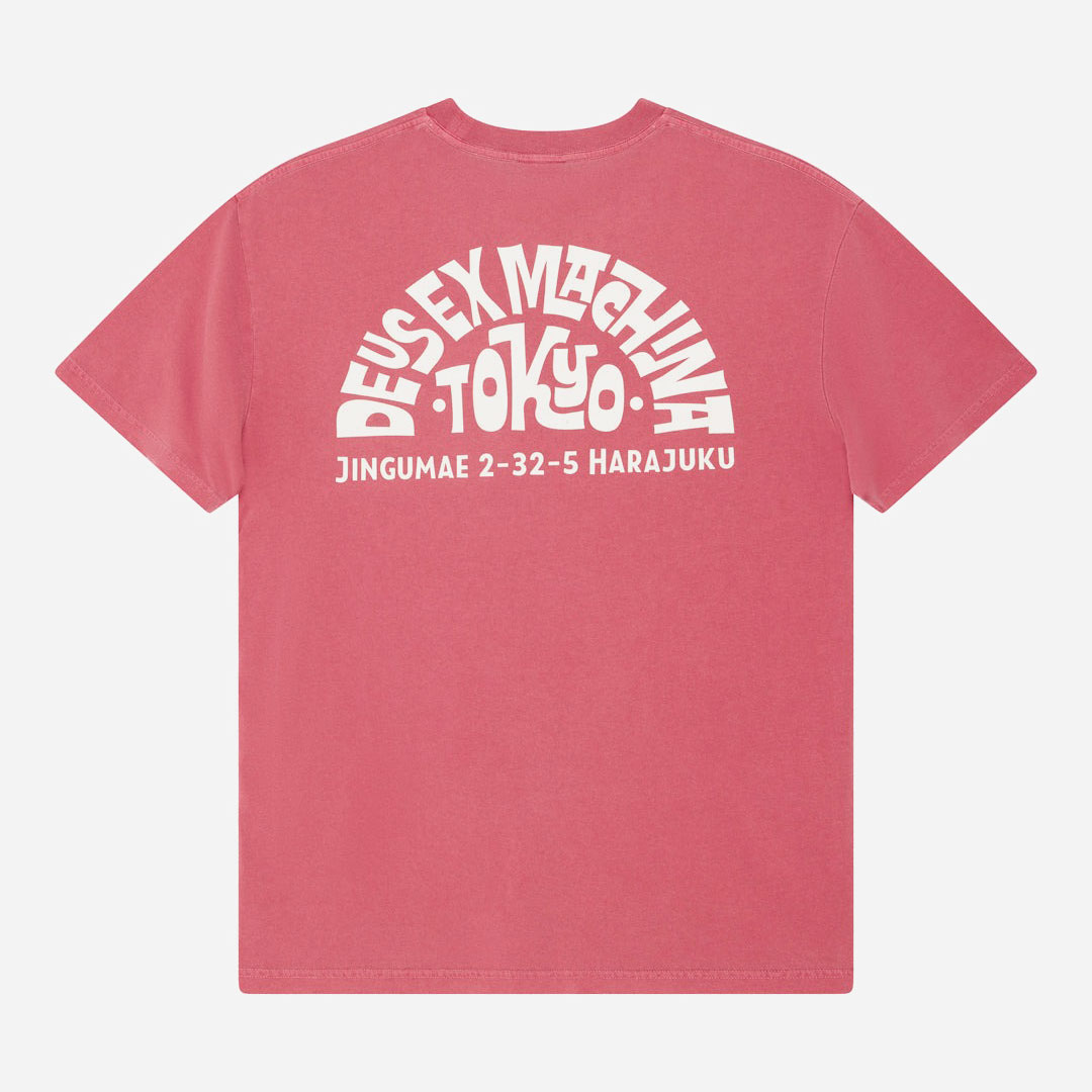 Deus Ex Machina Tokyo Address Tee - Melon Red