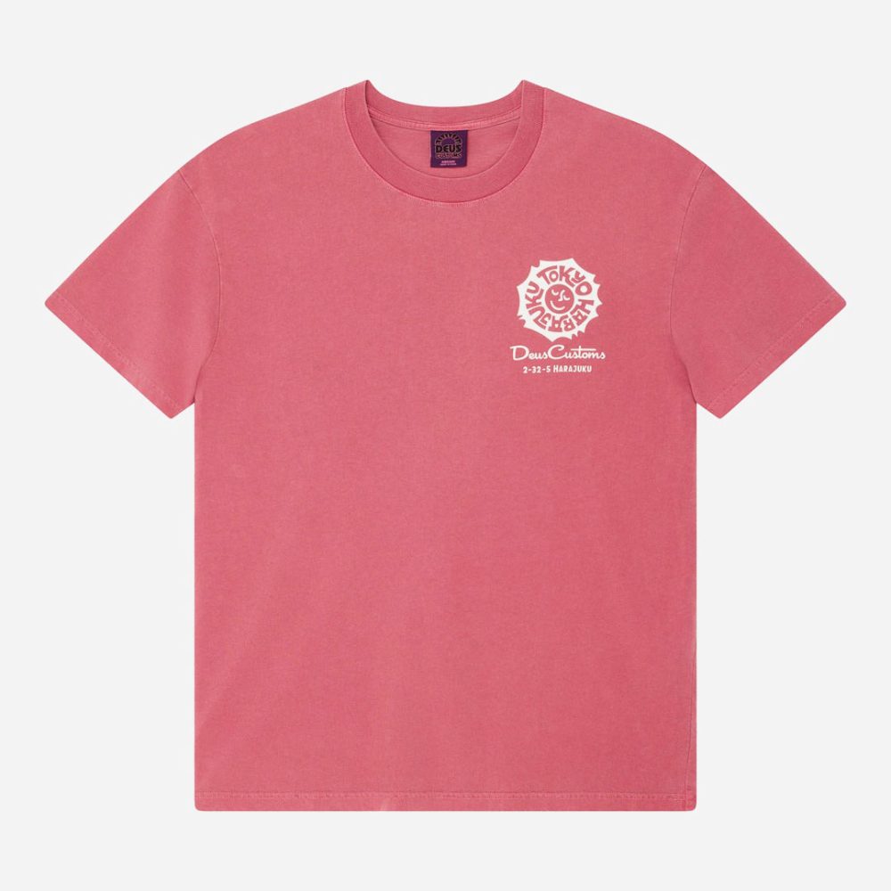 Deus Ex Machina Tokyo Address Tee - Melon Red Deus Ex Machina Tokyo Address Tee - Melon Red