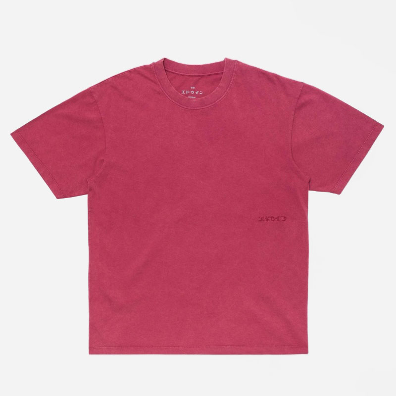 Edwin Axiom Tee - Red Plum/Marble Fade Out