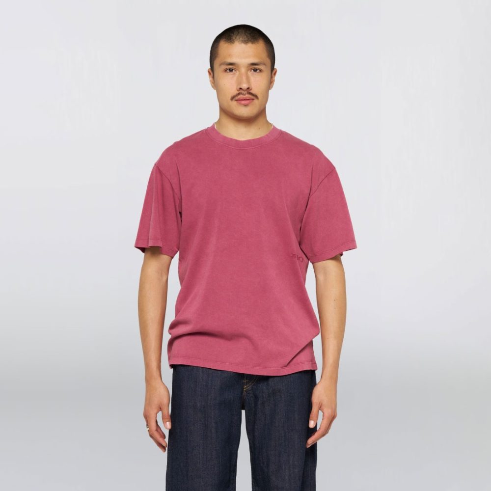 Edwin Axiom Tee - Red Plum/Marble Fade Out