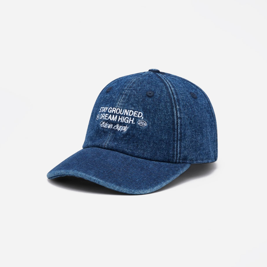 Edwin Laid-back League Snapback Cap - Blue/Sandstone Washed Edwin Laid-back League Snapback Cap - Blue/Sandstone Washed