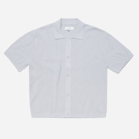 Edwin Luis Buttoned Knitted Polo - Grey
