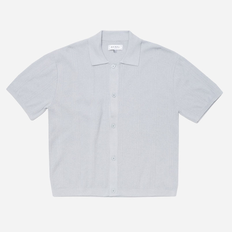 Edwin Luis Buttoned Knitted Polo - Grey Edwin Luis Buttoned Knitted Polo - Grey