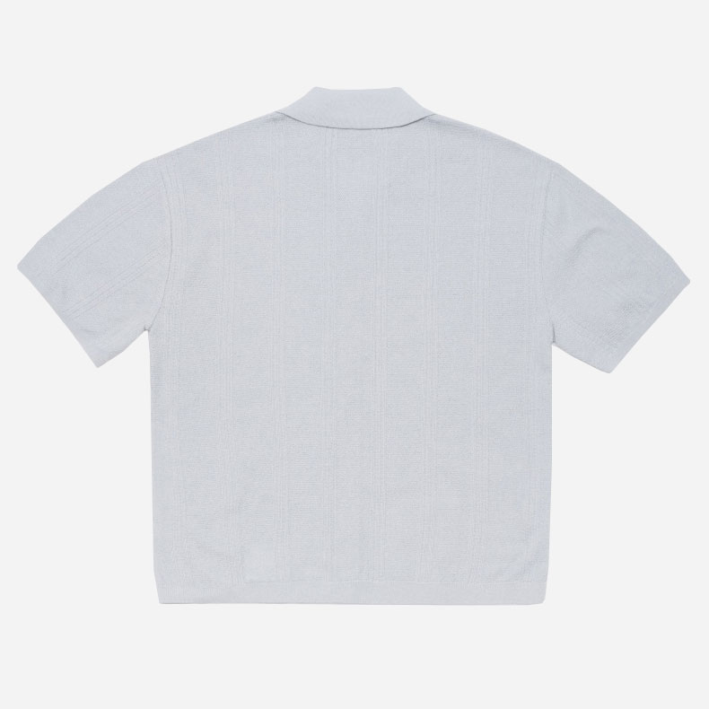 Edwin Luis Buttoned Knitted Polo - Grey