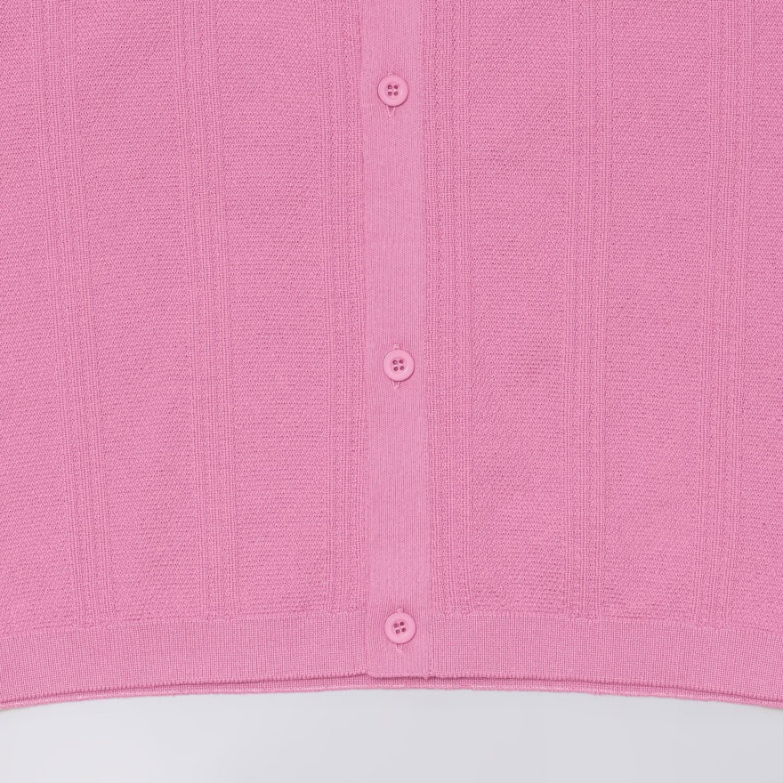 Edwin Luis Buttoned Knitted Polo - Pink