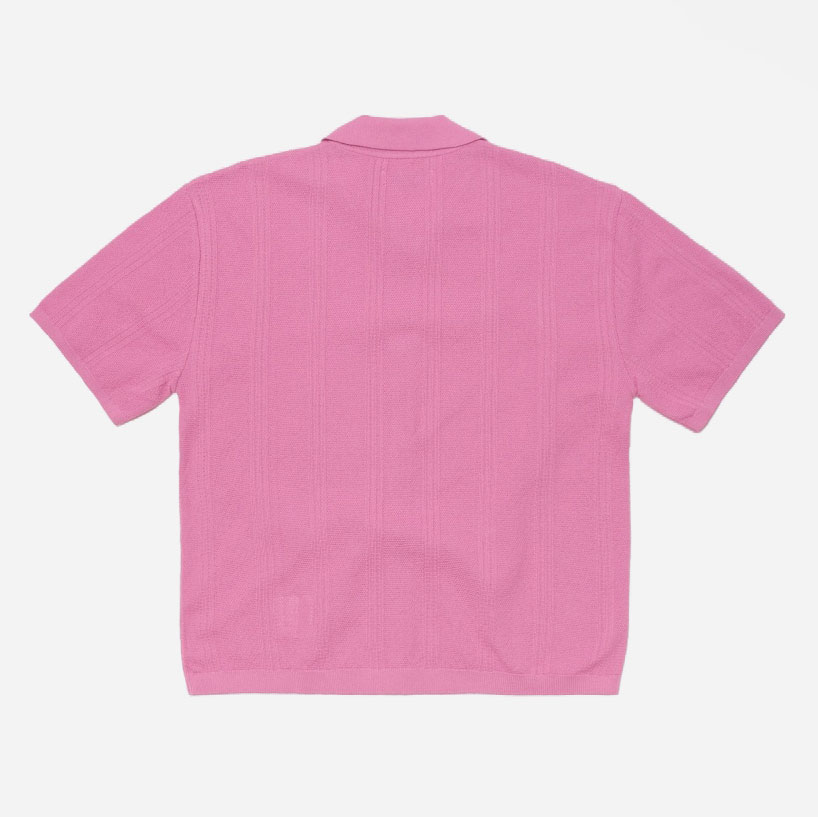 Edwin Luis Buttoned Knitted Polo - Pink