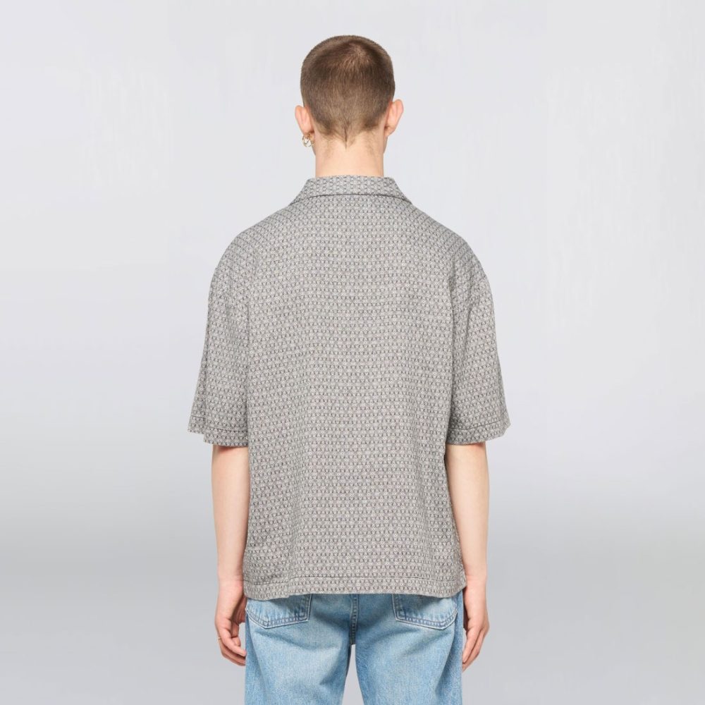 Edwin Saga Short Sleeve Shirt - Black/White/Garment Washed