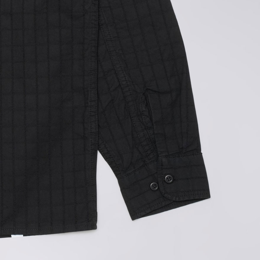 Edwin Sebastian Long Sleeve Shirt - Black/Garment Dyed