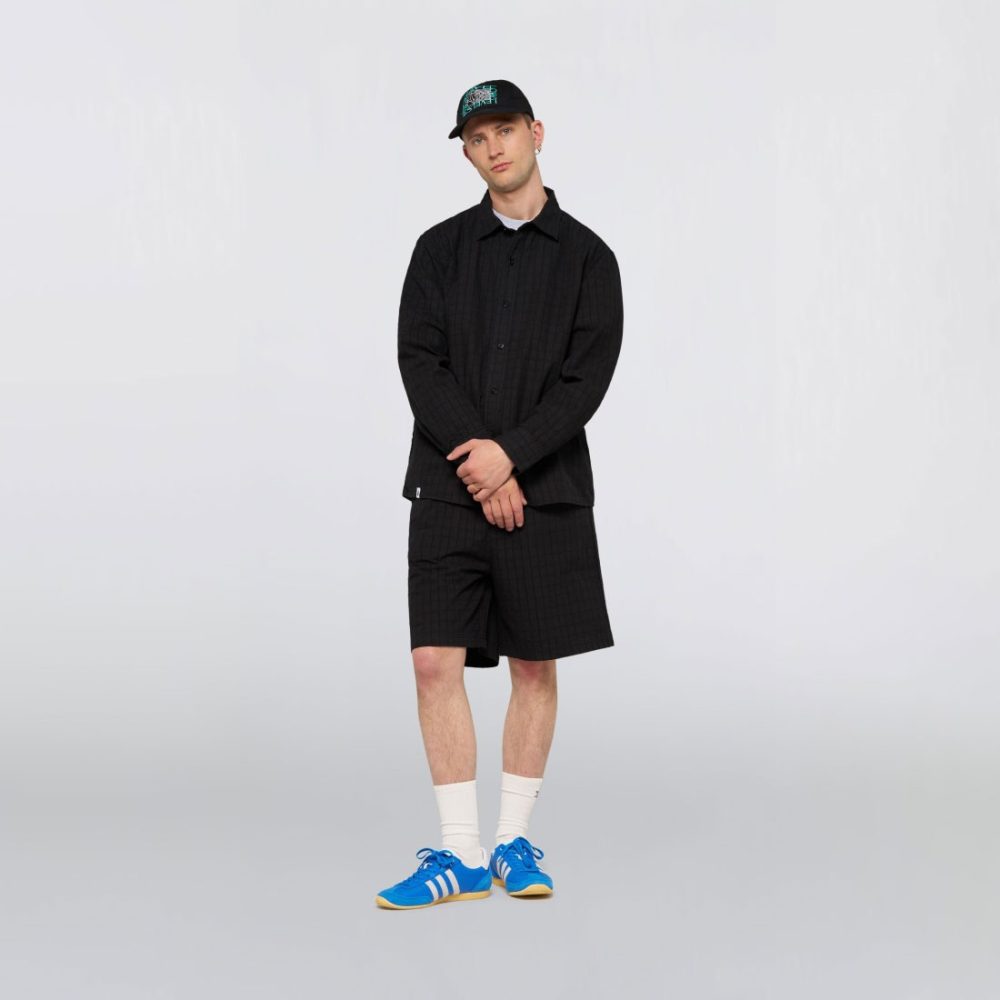 Edwin Sebastian Long Sleeve Shirt - Black/Garment Dyed