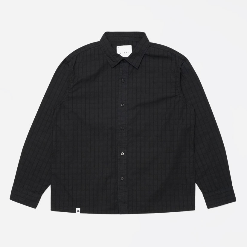 Edwin Sebastian Long Sleeve Shirt - Black/Garment Dyed
