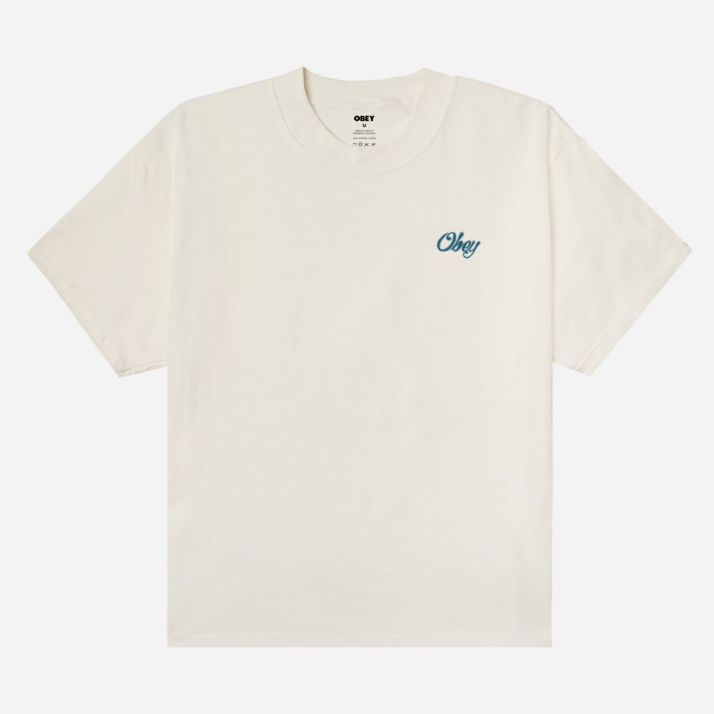 Obey Airbrushed Rose Heavyweight Box Tee - Vintage White