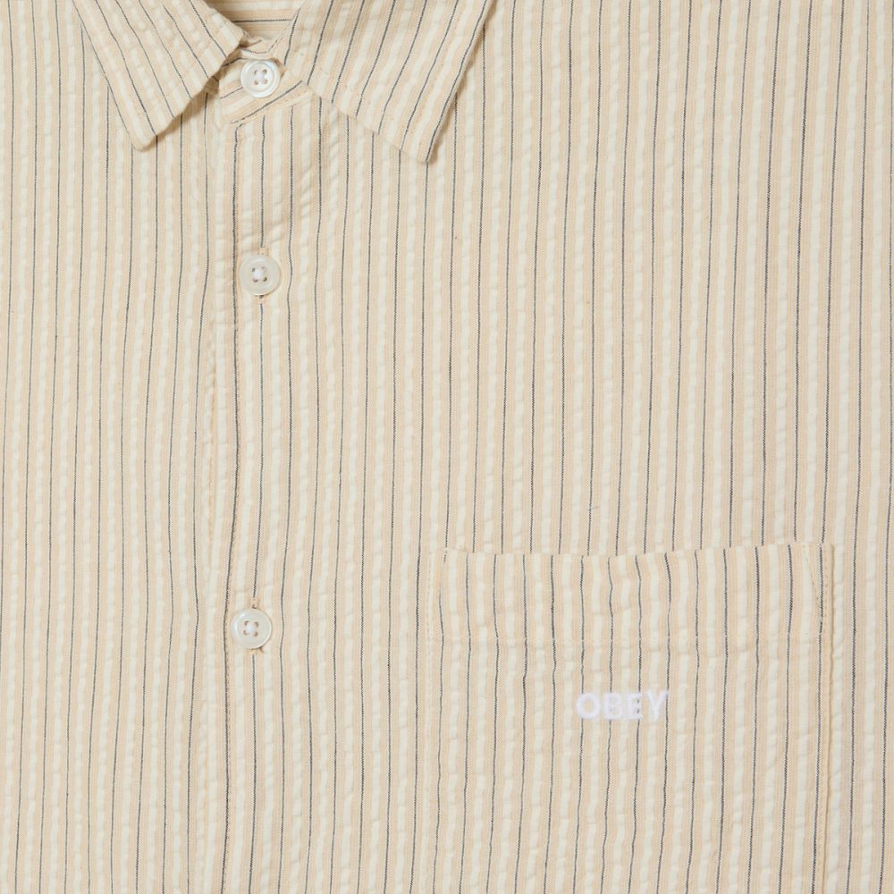 Obey Alan Short Sleeve Woven Shirt - Unbleached/Multi