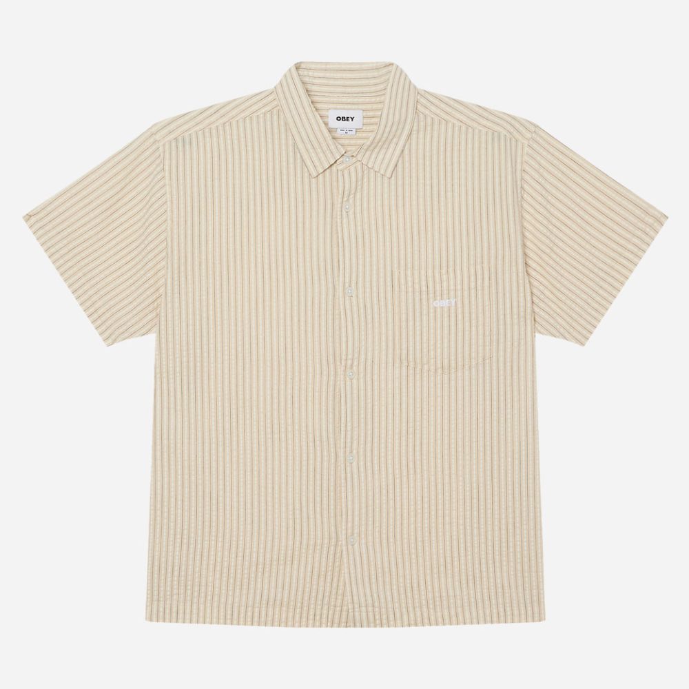 Obey Alan Short Sleeve Woven Shirt - Unbleached/Multi
