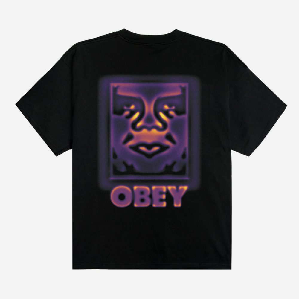 Obey Heat Map Icon Heavyweight Box Tee - Black