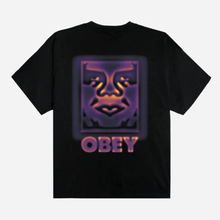 Obey Heat Map Icon Heavyweight Box Tee - Black