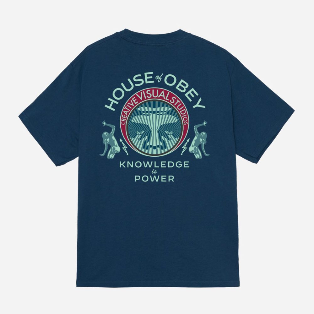 Obey Knowledge Is Power Classic Tee - Harbor Blue