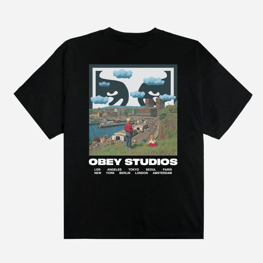 Obey Sky Face Heavyweight Box Tee - Black Obey Sky Face Heavyweight Box Tee - Black