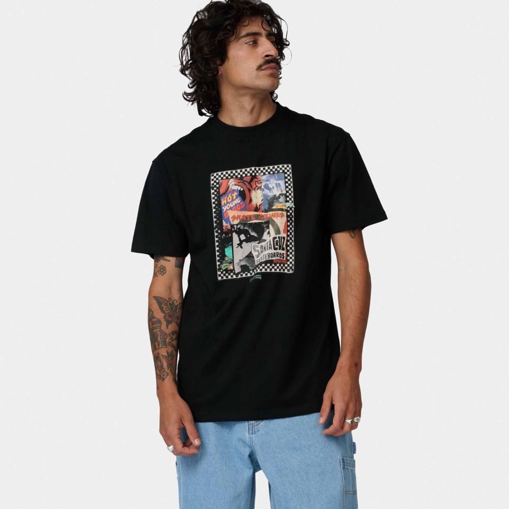 Santa Cruz Ad Collage Front Tee - Black
