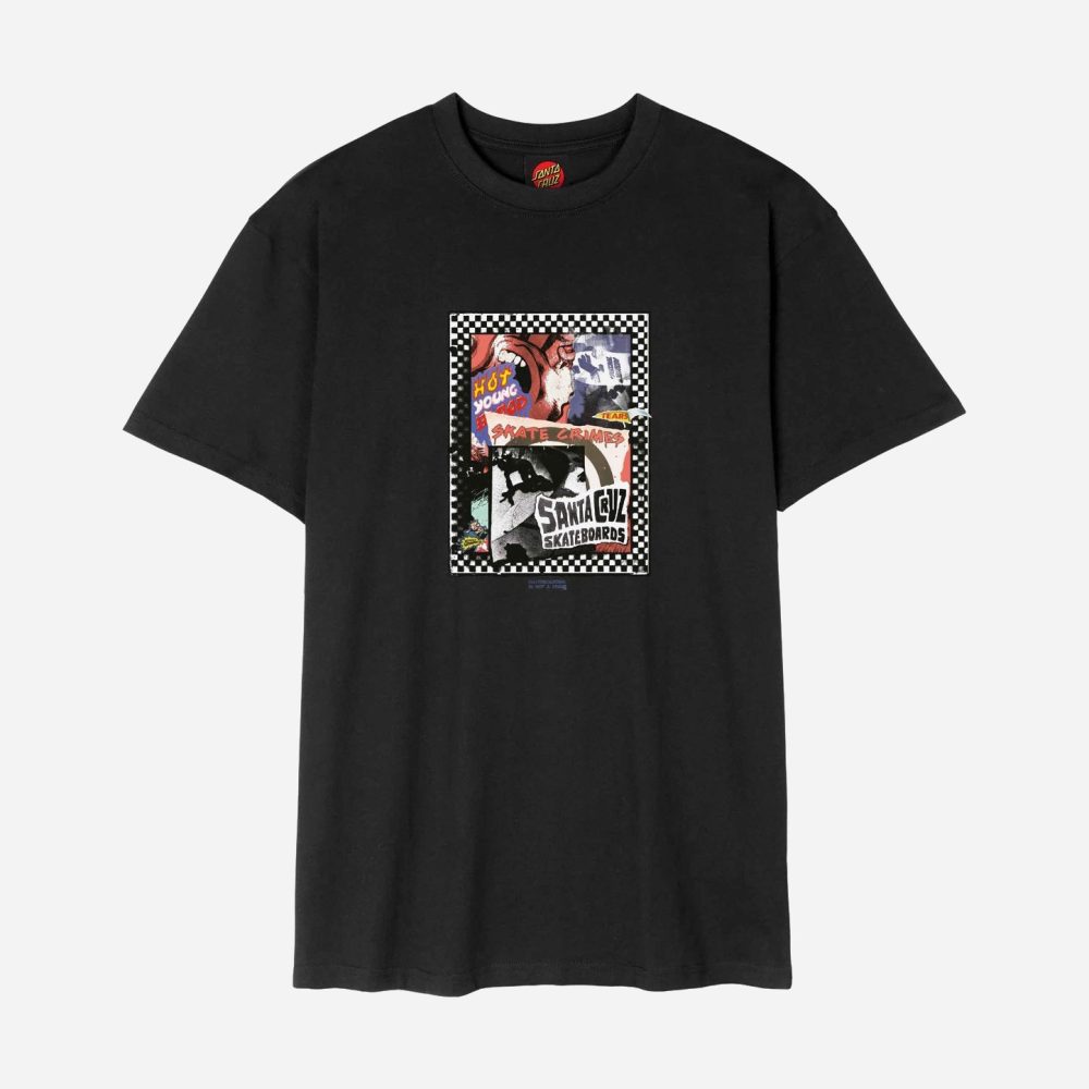 Santa Cruz Ad Collage Front Tee - Black