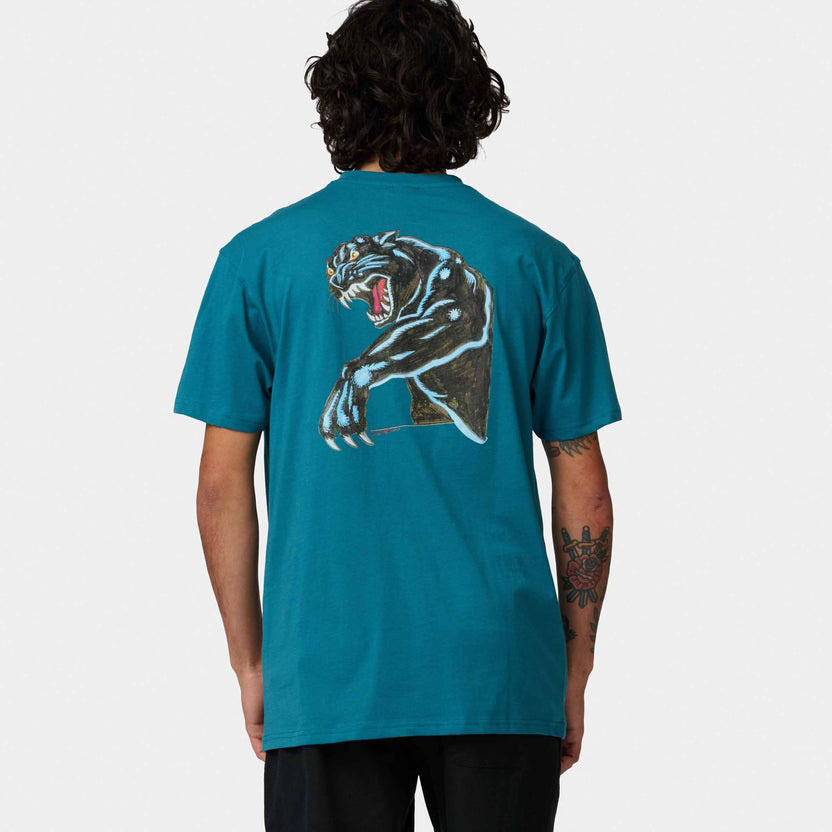 Santa Cruz Natas Sketch Panther Tee - Teal