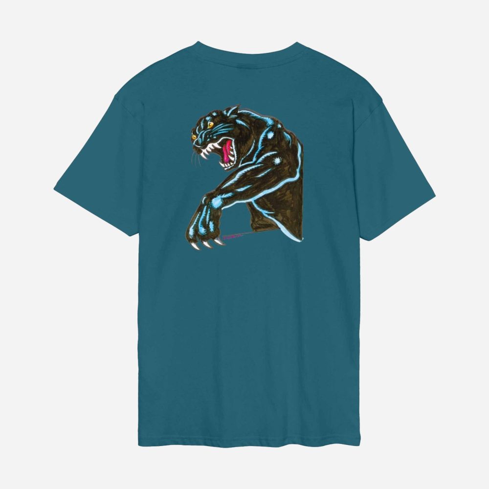 Santa Cruz Natas Sketch Panther Tee - Teal