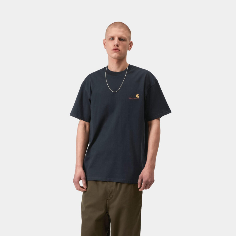 Carhartt WIP American Script Tee - Deep Night Carhartt WIP American Script Tee - Deep Night