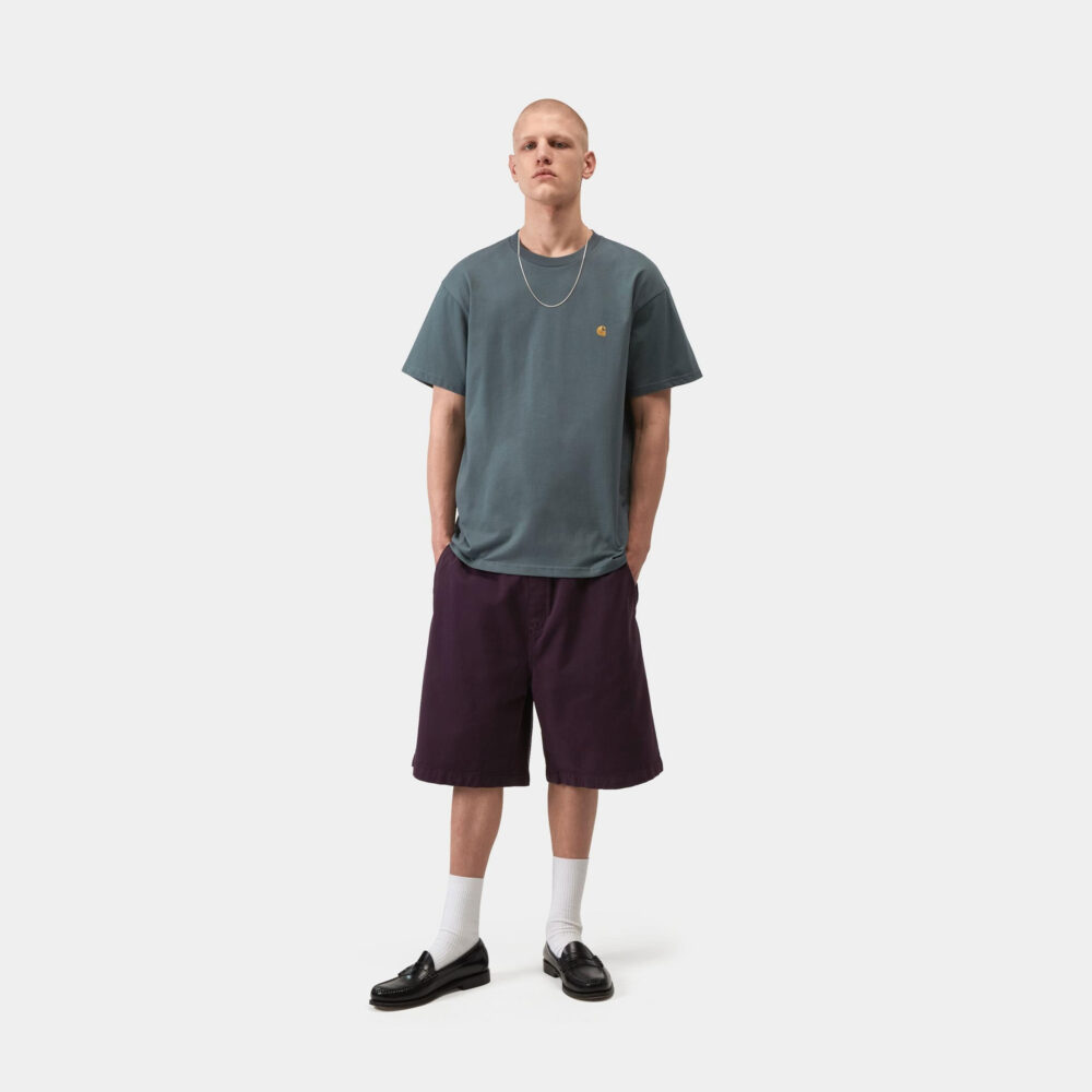 Carhartt WIP Chase Tee - Cozy Blue/Gold