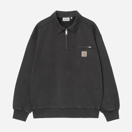 Carhartt WIP Half Zip Detroit Sweat - Black/ Stone Washed Carhartt WIP Half Zip Detroit Sweat - Black/ Stone Washed