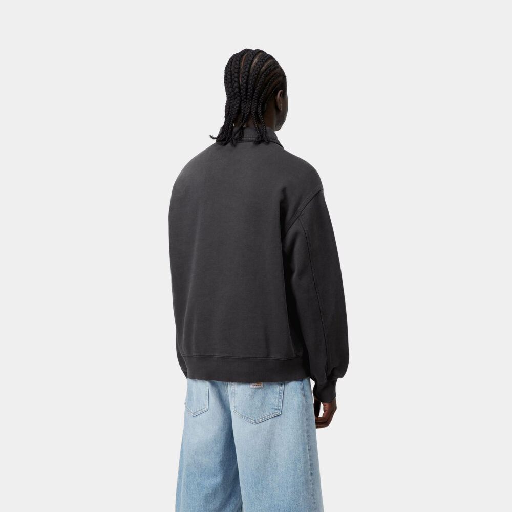 Carhartt WIP Half Zip Detroit Sweat - Black/ Stone Washed Carhartt WIP Half Zip Detroit Sweat - Black/ Stone Washed