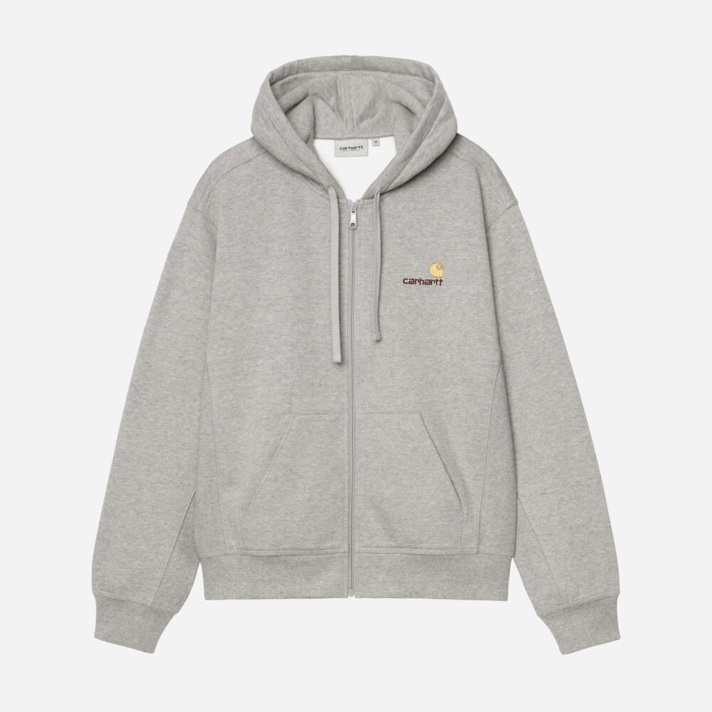 Carhartt WIP Hooded American Script Jacket - Grey Heather Carhartt WIP Hooded American Script Jacket - Grey Heather
