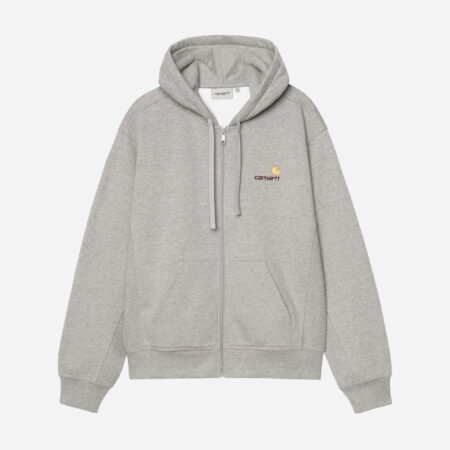 Carhartt WIP Hooded American Script Jacket - Grey Heather Carhartt WIP Hooded American Script Jacket - Grey Heather
