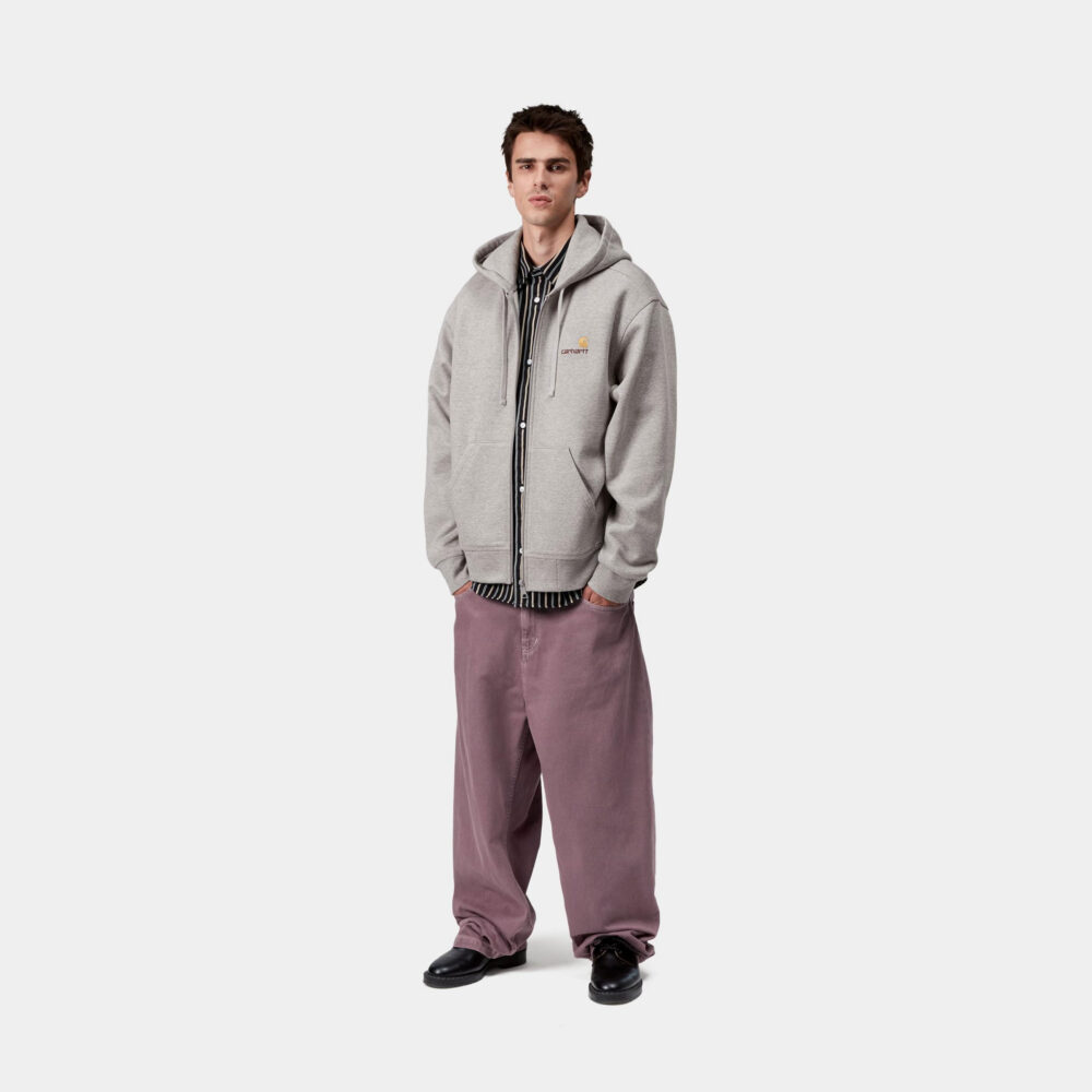 Carhartt WIP Hooded American Script Jacket - Grey Heather
