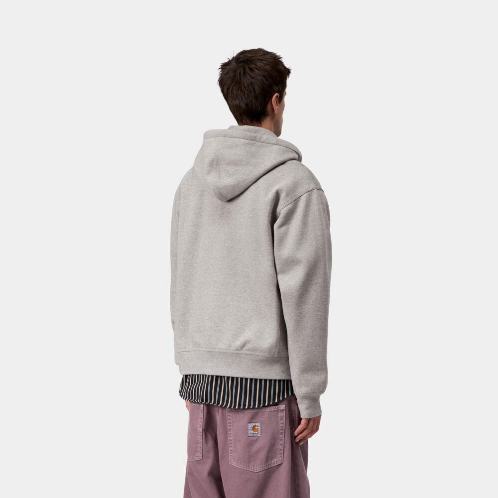 Carhartt WIP Hooded American Script Jacket - Grey Heather Carhartt WIP Hooded American Script Jacket - Grey Heather
