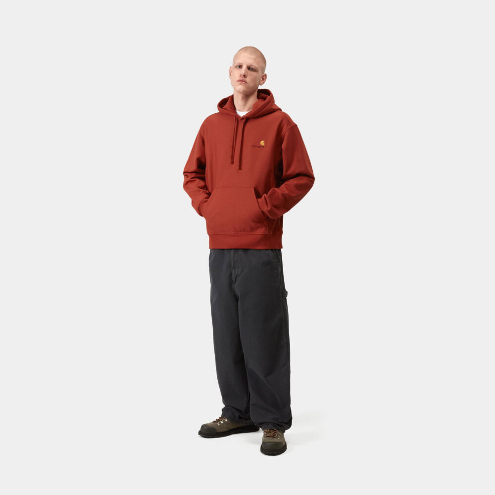 Carhartt WIP Hooded American Script Sweat - Oxide Red