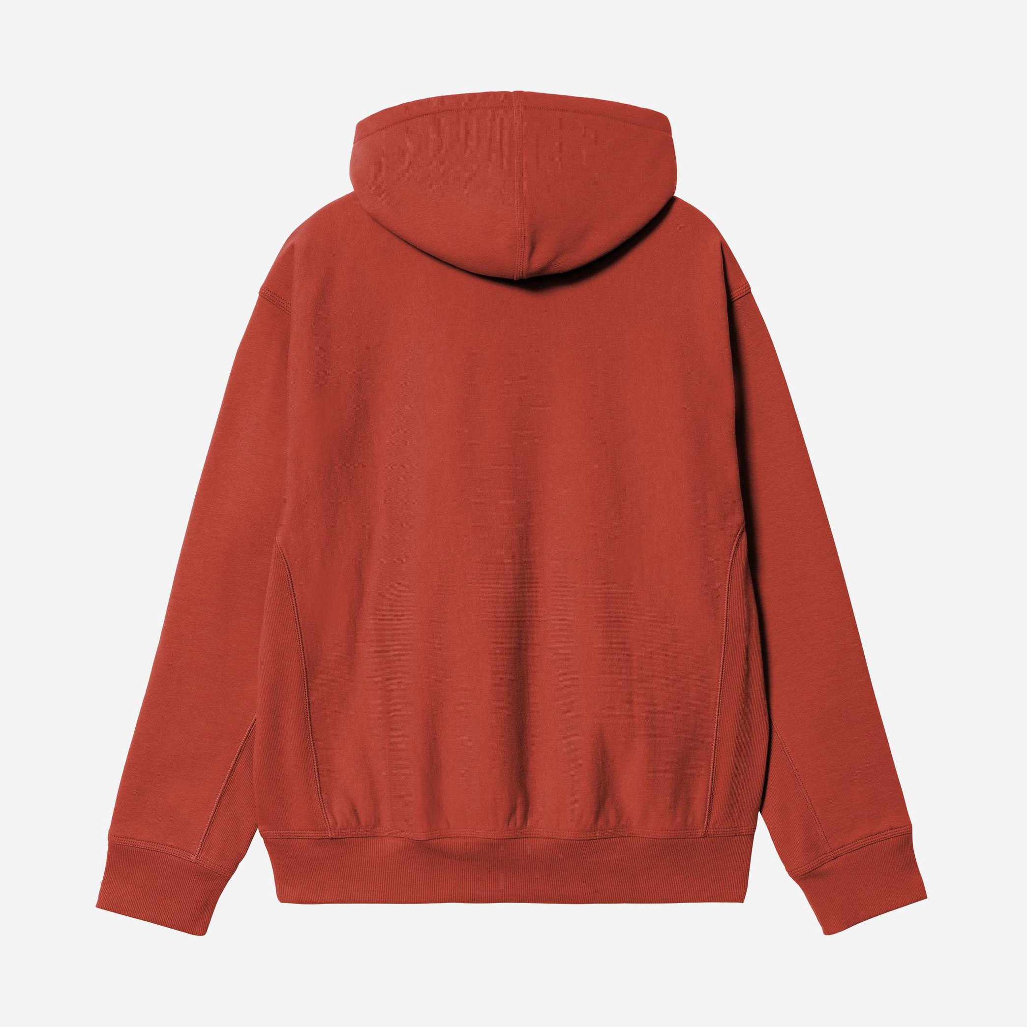 Carhartt WIP Hooded American Script Sweat - Oxide Red