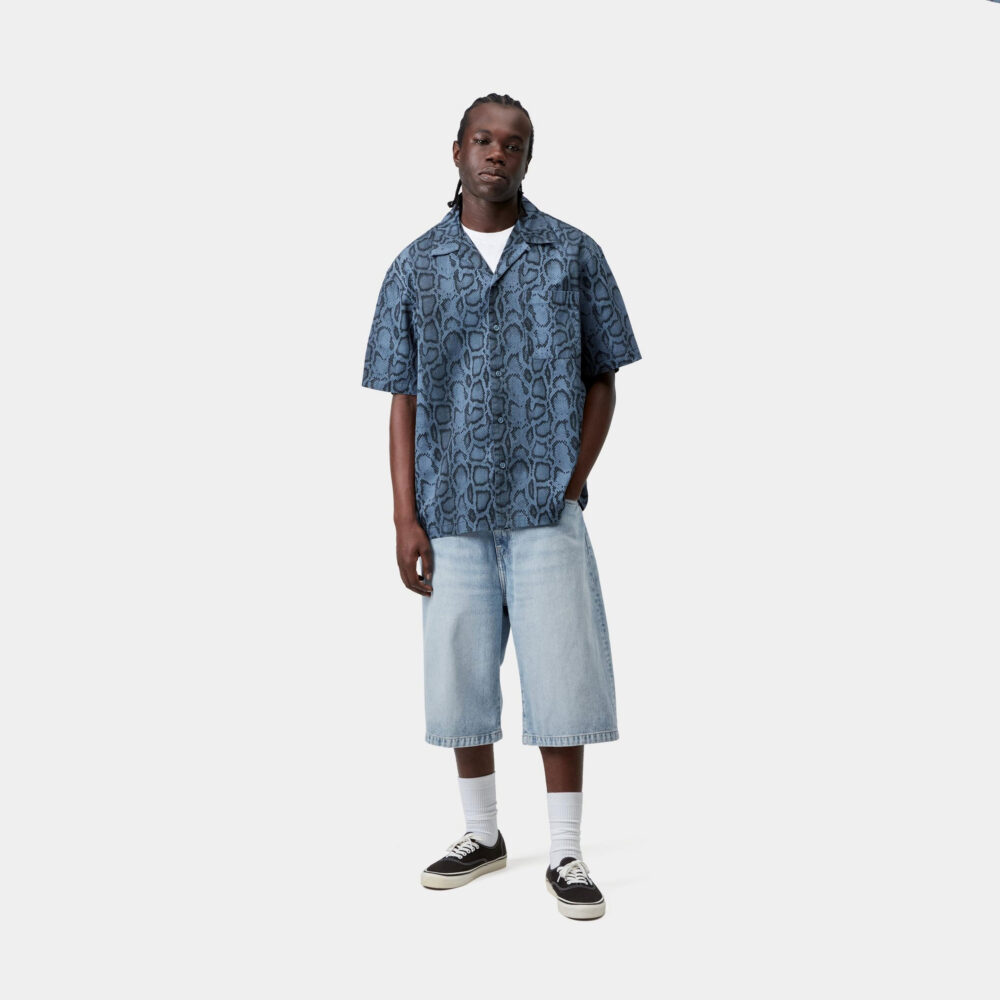 Carhartt WIP Langdon Short - Blue/Heavy Worn Bleached