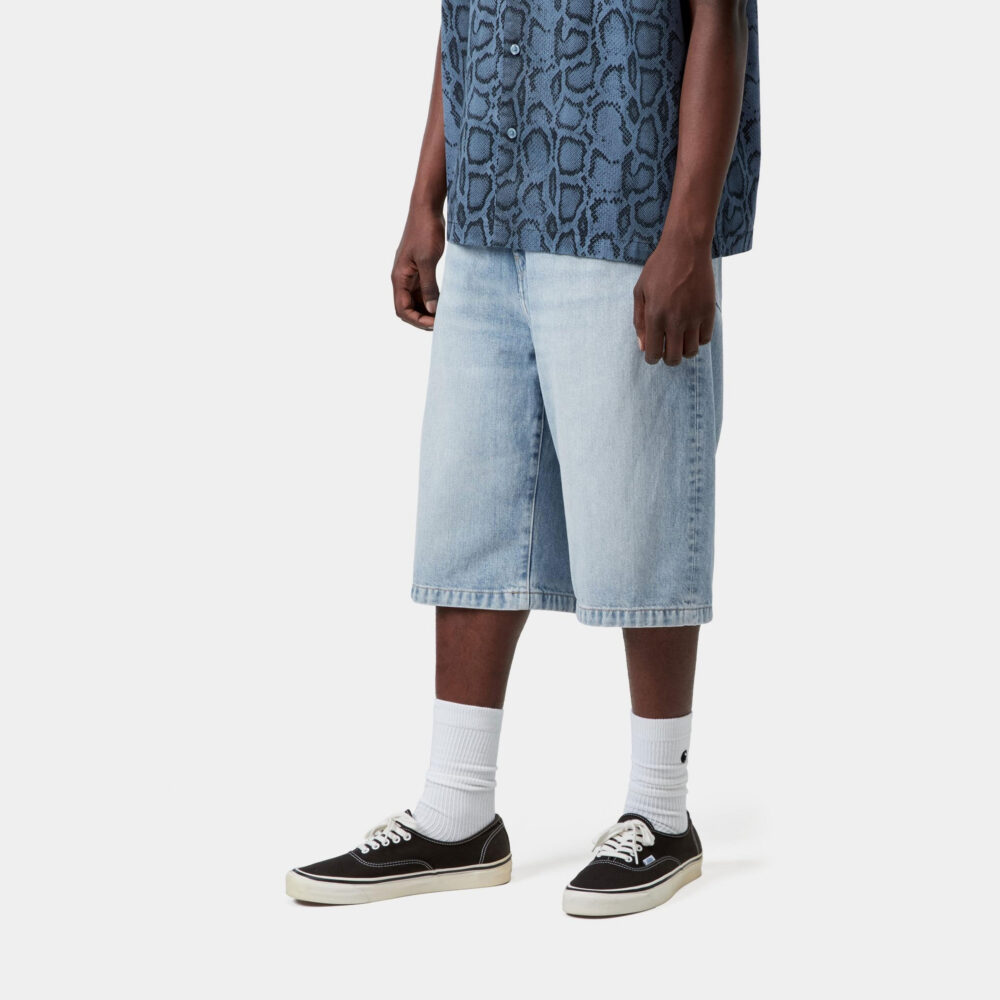 Carhartt WIP Langdon Short - Blue/Heavy Worn Bleached Carhartt WIP Langdon Short - Blue/Heavy Worn Bleached