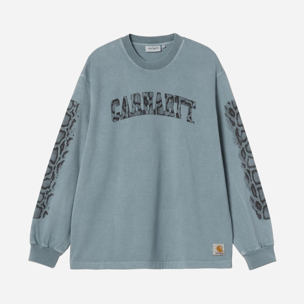Carhartt WIP Long Sleeve Camo Snake Tee - Velvet Blue