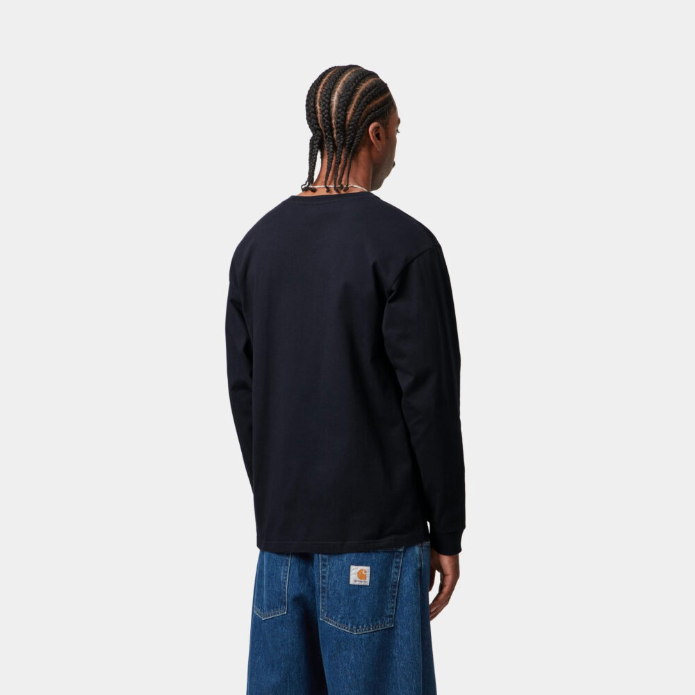 Carhartt WIP Long Sleeve Chase Tee - Dark Navy/Gold