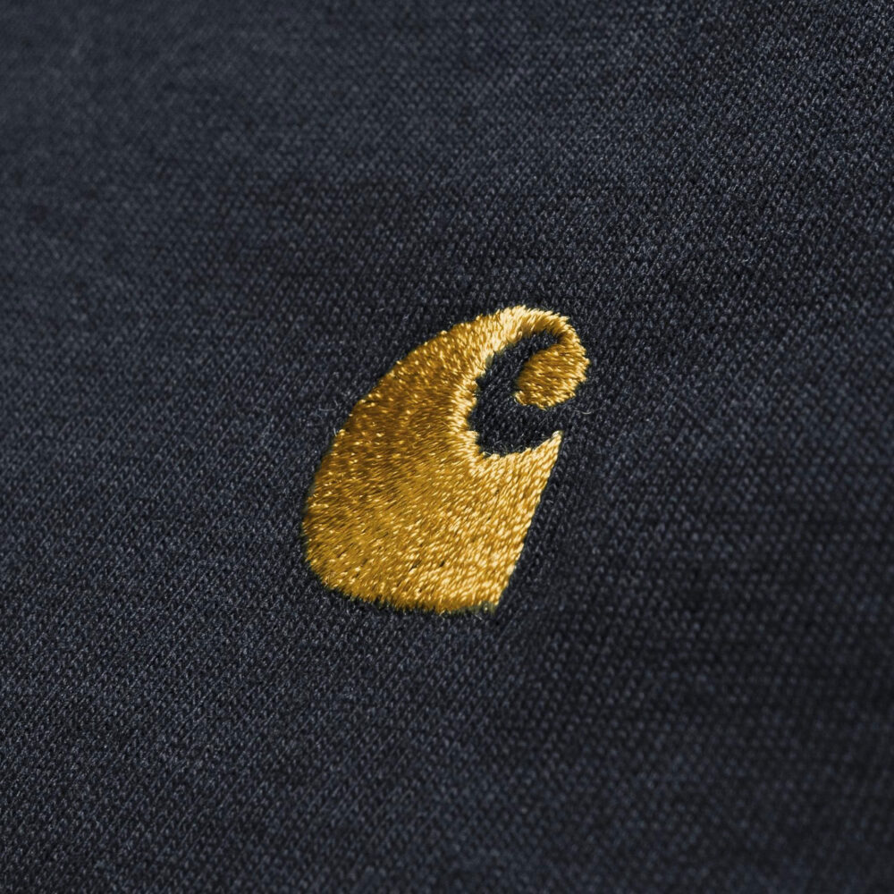Carhartt WIP Long Sleeve Chase Tee - Dark Navy/Gold