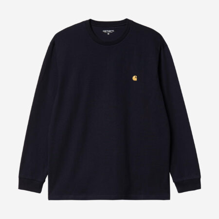 Carhartt WIP Long Sleeve Chase Tee - Dark Navy/Gold Carhartt WIP Long Sleeve Chase Tee - Dark Navy/Gold