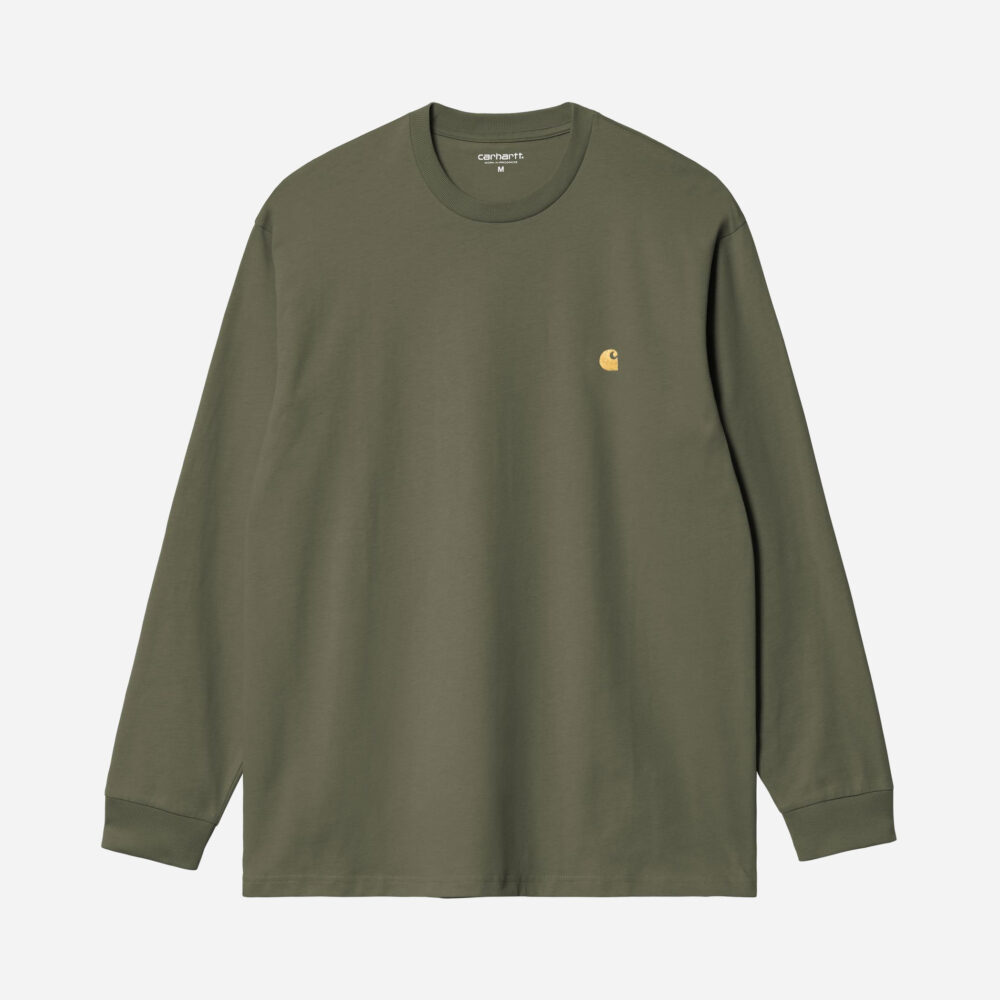 Carhartt WIP Long Sleeve Chase Tee - Leaf/Gold