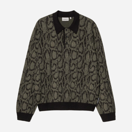Carhartt WIP Long Sleeve Snake Polo - Snake Camo Jacquard/Leaf Carhartt WIP Long Sleeve Snake Polo - Snake Camo Jacquard/Leaf