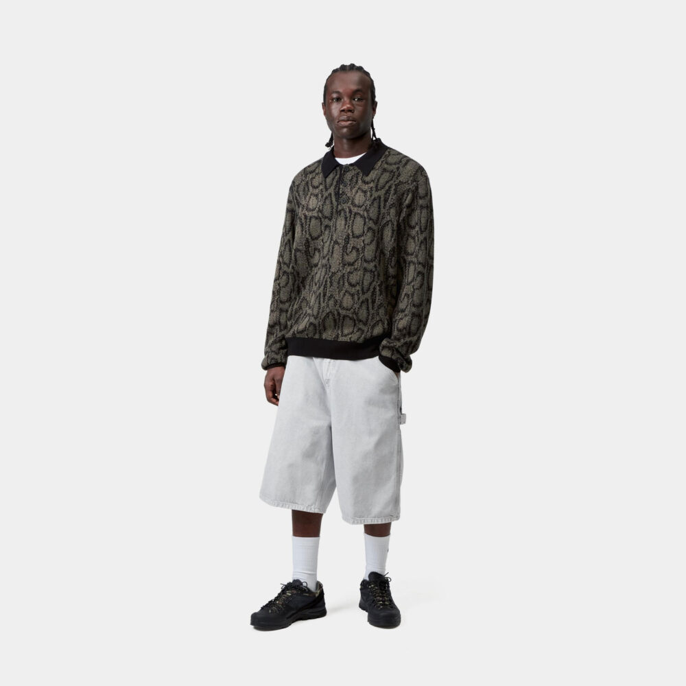 Carhartt WIP Long Sleeve  Snake Polo - Snake Camo Jacquard/Leaf